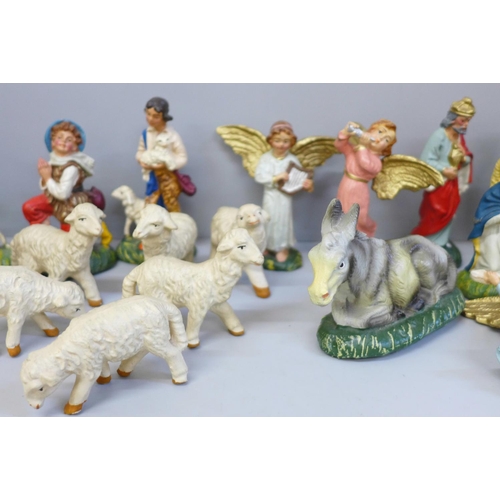 718 - Italian made Nativity scene figures, circa 1950