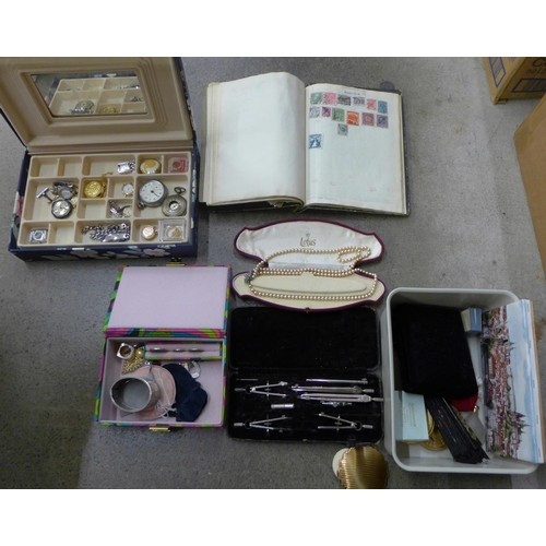 732 - Costume jewellery, wristwatches, compacts, etc.