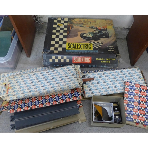 739 - A 1960's Scalextric Grand Prix Series set, also a Tri-ang Scalextric Aston Martin DB4 safety/marshal... 