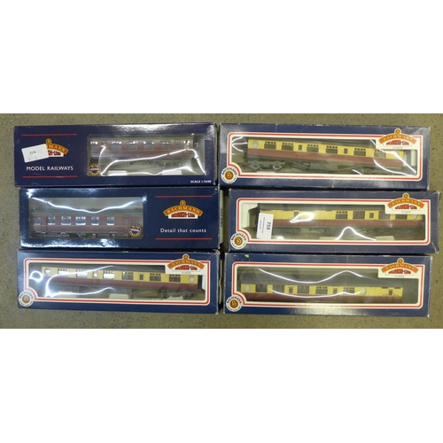 759 - Six Bachmann OO gauge carriages, boxed