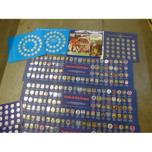 761 - 1970s football coins and club stickers and other coin collections