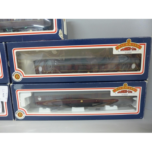 765 - Five Bachmann OO gauge carriages, boxed