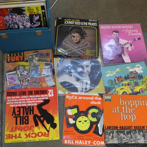 776 - A collection of vintage rock n roll records, includes Eddie Cochran, Dee Clark, Ricky Nelson, Bobby ... 