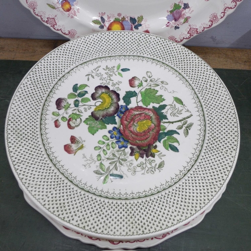 791 - Six Mason's Ironstone large plates, six Mason's game bird plates and five others