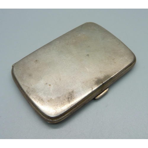 849 - A silver cigarette case, 75.4g, 57mm x 85mm