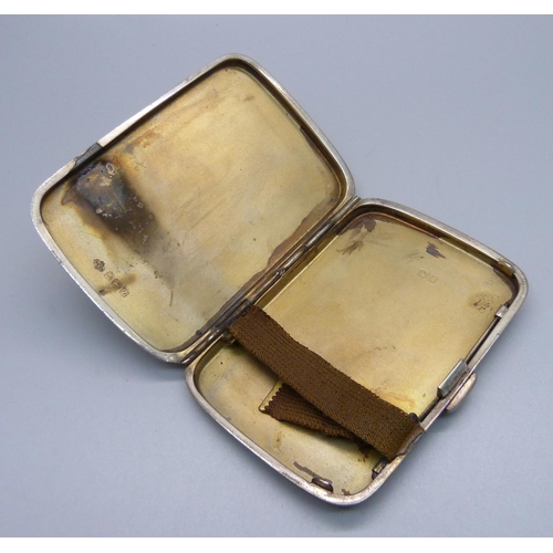 849 - A silver cigarette case, 75.4g, 57mm x 85mm