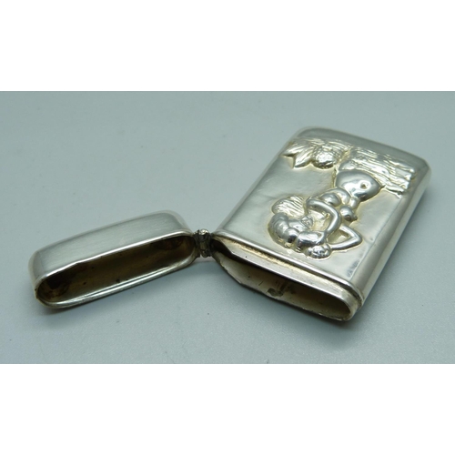 856 - A silver vesta case by CME jewellery