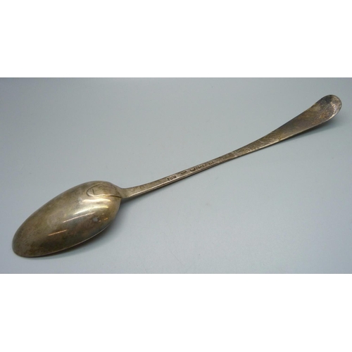 859 - A silver basting spoon, 137g