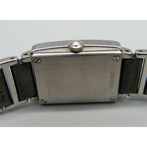 877 - A lady's Rado Jubilee diamond and stainless steel wristwatch with a ceramic strap, boxed