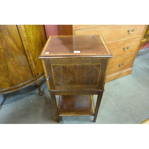 113 - An Edward VII mahogany and satinwood inlaid night stand