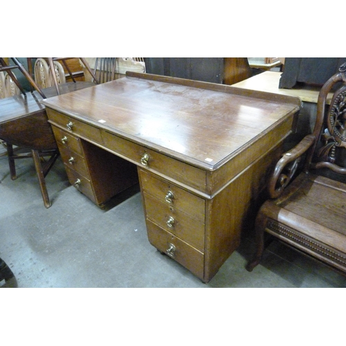 151 - A Victorian mahogany pedestal desk