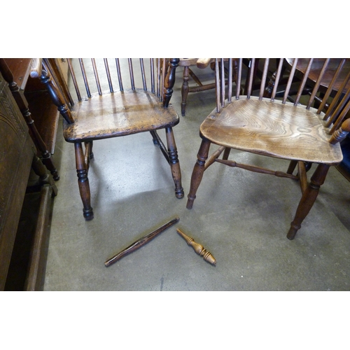 178 - Two 19th Century elm Windsor chairs