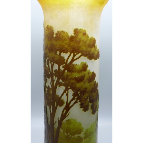 830 - A Galle cameo glass vase, 24cm