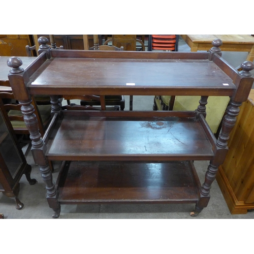 208 - A Victorian mahogany three tier dumb waiter