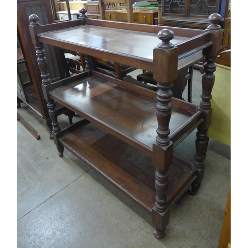 208 - A Victorian mahogany three tier dumb waiter