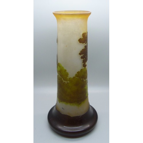 830 - A Galle cameo glass vase, 24cm