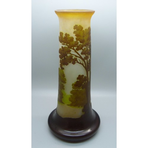 830 - A Galle cameo glass vase, 24cm