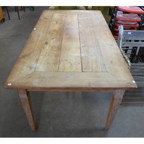 212 - A French style cherrywood two drawer farmhouse kitchen table