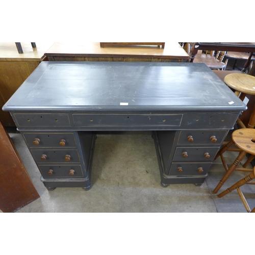 228 - A Victorian painted pedestal desk