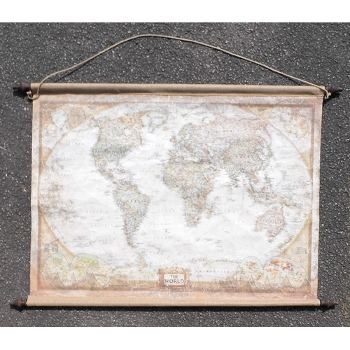 354 - A wall hanging map of the world