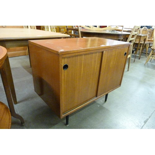 66 - A teak record cabinet