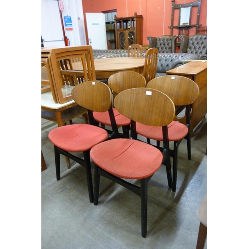 71 - A set of four G-Plan Librenza tola wood and black dining chairs