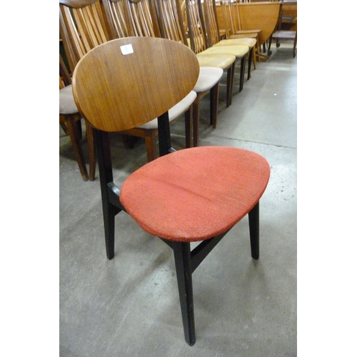 71 - A set of four G-Plan Librenza tola wood and black dining chairs