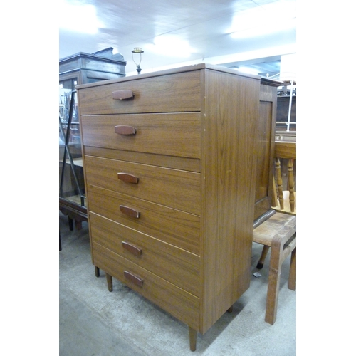 81 - A teak chest of drawers