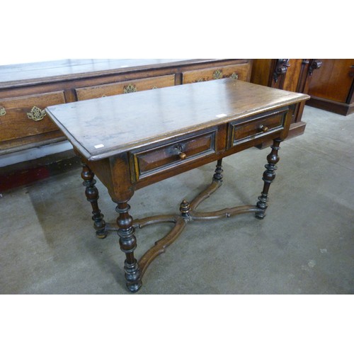 142 - A 17th Century William & Mary walnut two drawer side table