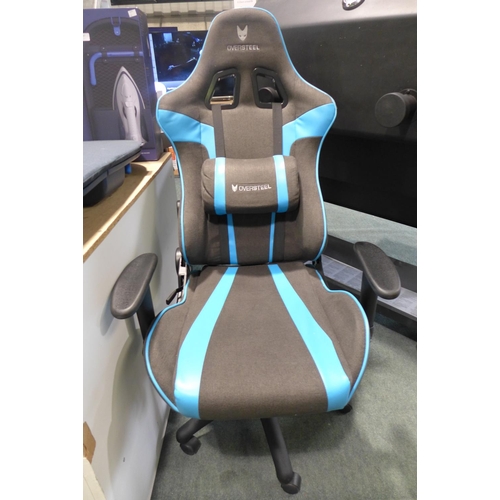 3040 - Oversteel black and blue office/gaming chair