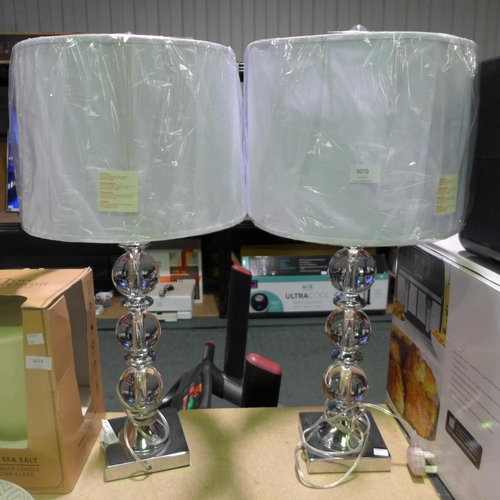 3070 - Julia Crystal Lamp Set 2Pk - (293-100) * This lot is subject to VAT