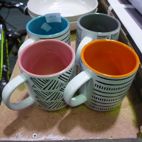 3074 - Mesa Ceramic Stoneware Mugs x 4 (293-104) * This lot is subject to VAT