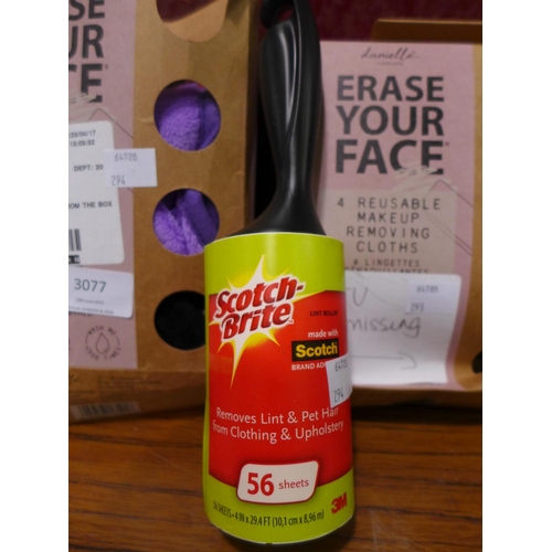 3077 - 2 x Erase Your Face Makeup Removers, Lint Roller (293-124,182) * This lot is subject to VAT