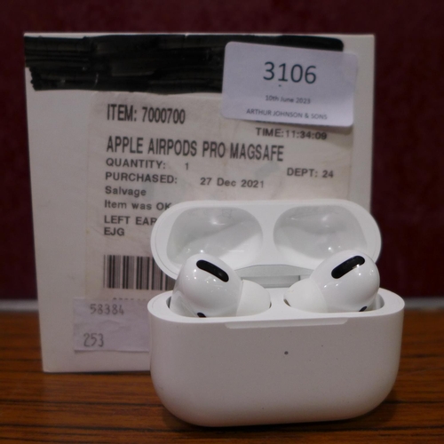 3106 - Apple Airpods Pro Magsafe - Mlwk3Zm/A , Original RRP £164.99 + vat  (253-56)  * This lot is subject ... 