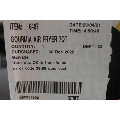 3191 - Gourmia Air Fryer (7QT)     (293-171) * This lot is subject to VAT