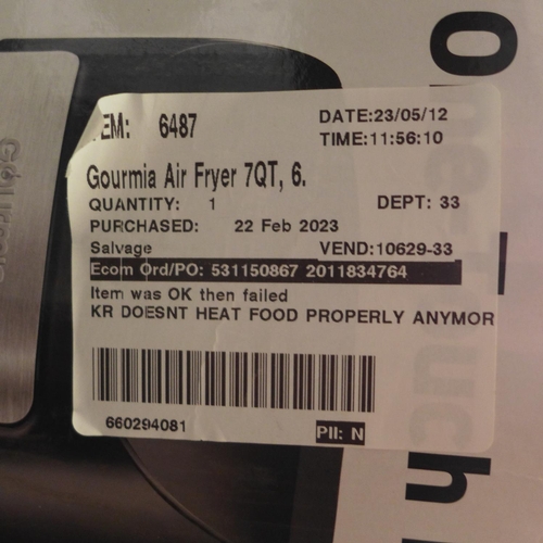 3203 - Gourmia Air Fryer (7QT)     (293-344) * This lot is subject to VAT