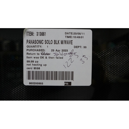 3204 - Panasonic Solo Black Microwave NN-E28JBM (293-355) * This lot is subject to VAT