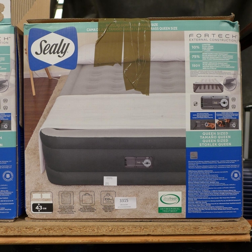 3315 - Sealy Fortech Airbed With Built-In Pump (293-264) * This lot is subject to VAT