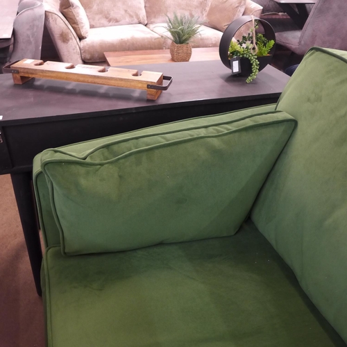 1324 - A Barker And Stonehouse forest green velvet three seater sofa