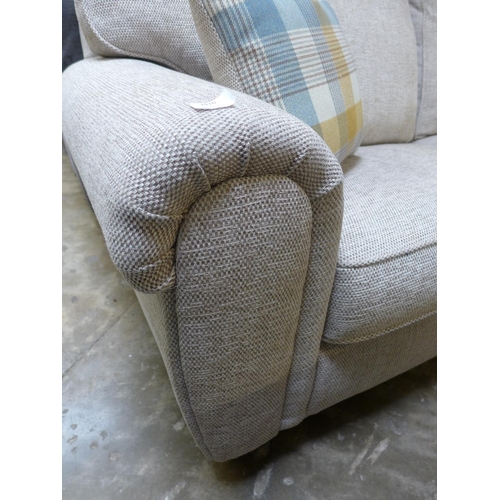 1416 - A champagne textured weave 2.5 seater sofa