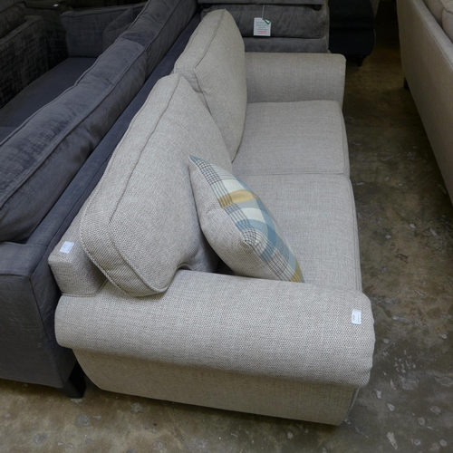 1416 - A champagne textured weave 2.5 seater sofa