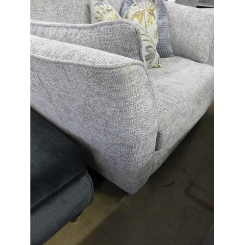 1430 - A grey textured weave 2.5 seater sofa and love seat with patterned scatter cushions