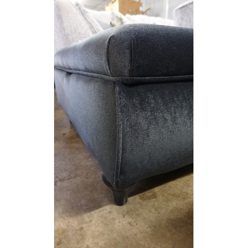 1433 - A dark grey velvet ottoman footstool