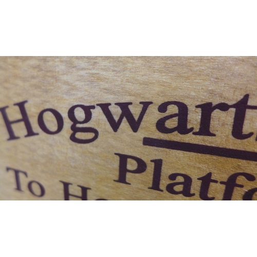 1442 - A vintage style Harry Potter platform 9¾ wooden box, H 28cm, W 12cms (FC2303)   #