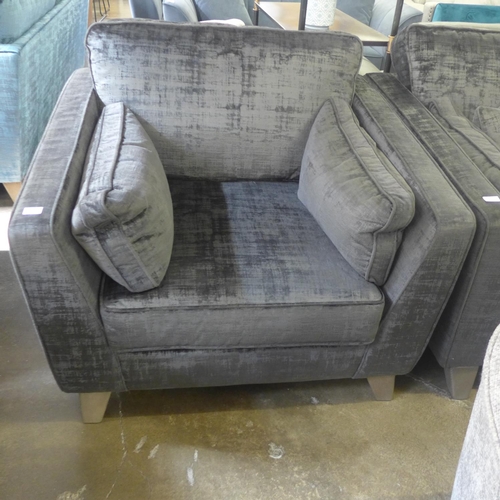 1432 - A Barker And Stonehouse charcoal velvet four seater sofa and armchair