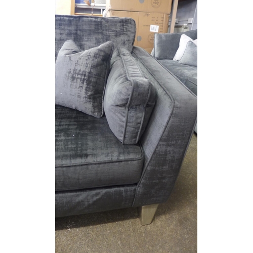 1432 - A Barker And Stonehouse charcoal velvet four seater sofa and armchair