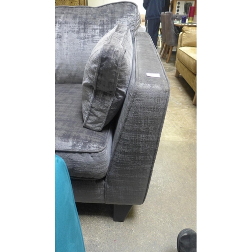 1463 - A pair of Barker And Stonehouse magnesium upholstered four and three seater sofas (both have had som... 