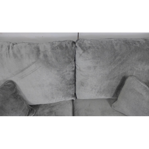 1464 - A Barker And Stonehouse grey velvet upholstered four seater sofa