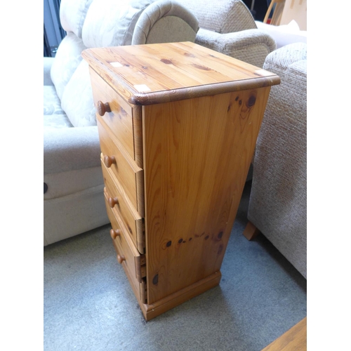 1598 - A pine five drawer tallboy