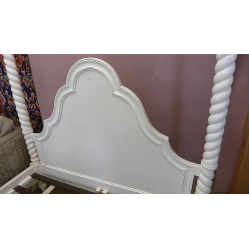 1609 - A white hardwood kingsize four poster bed